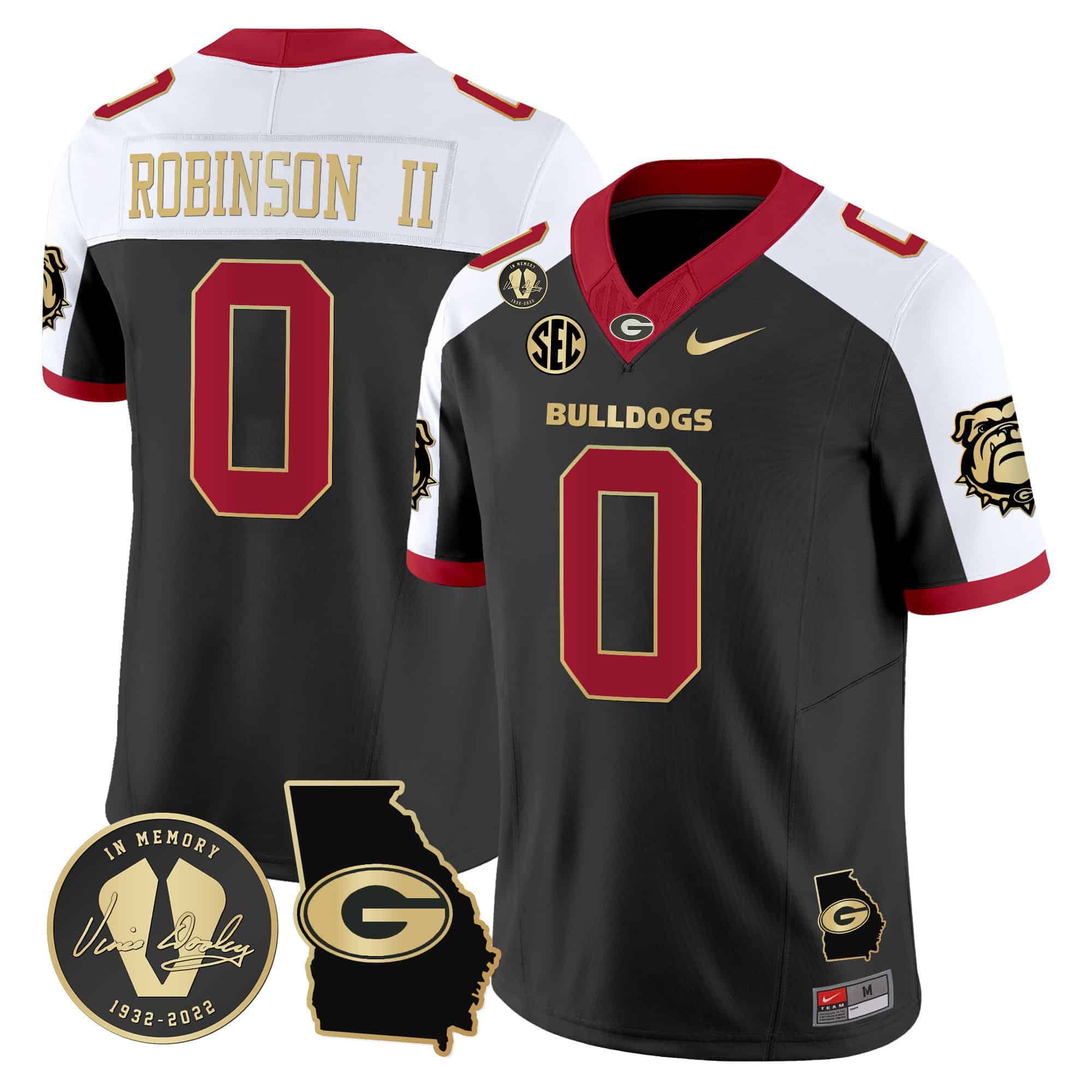 Men Georgia Bulldogs #0 Robinson ii Black 2024 Nike Vapor NCAA Jersey->indianapolis colts->NFL Jersey